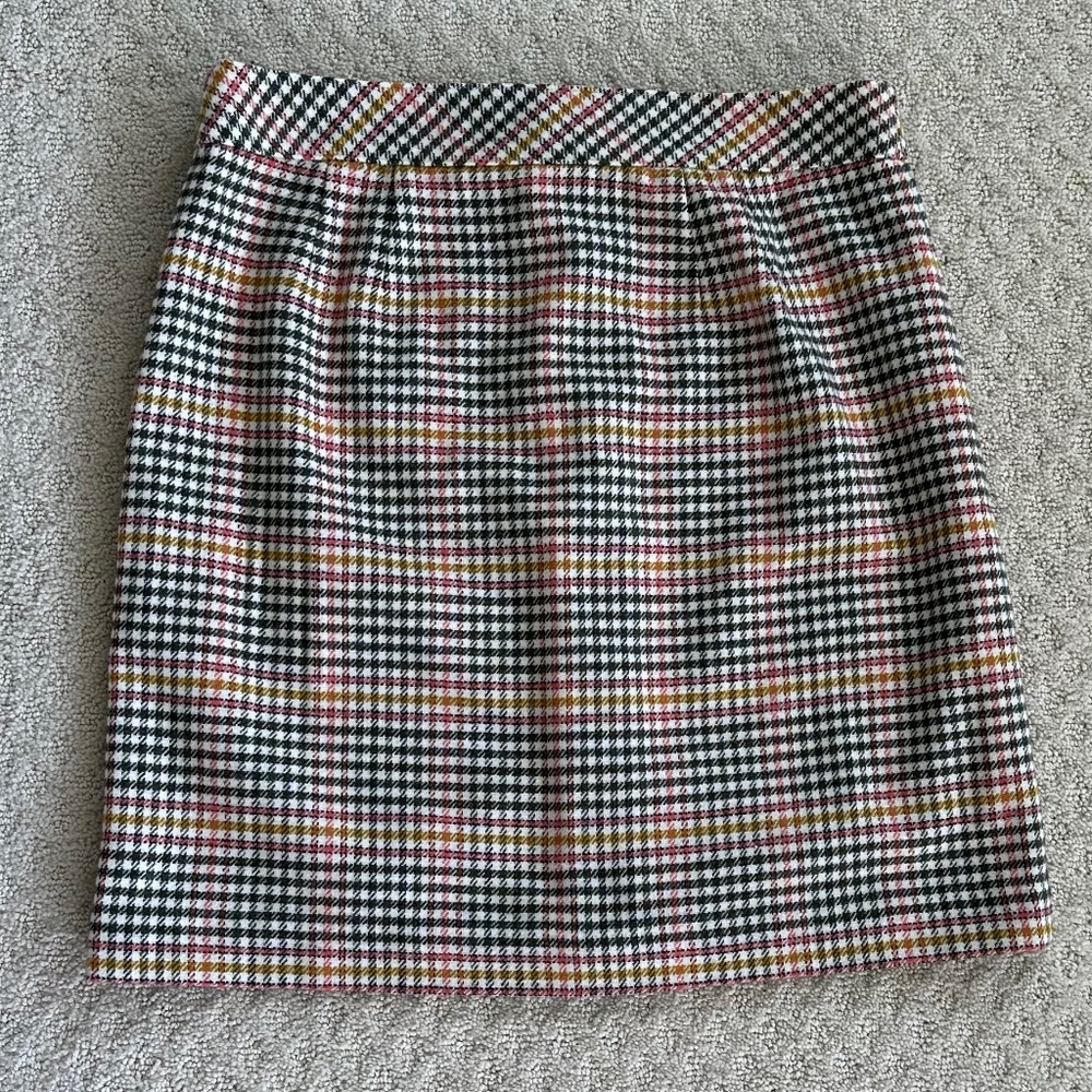 Talbots Wool Blend Houndstooth Button-Front Skirt 10P Casual Academia Office NWT - Picture 8 of 11